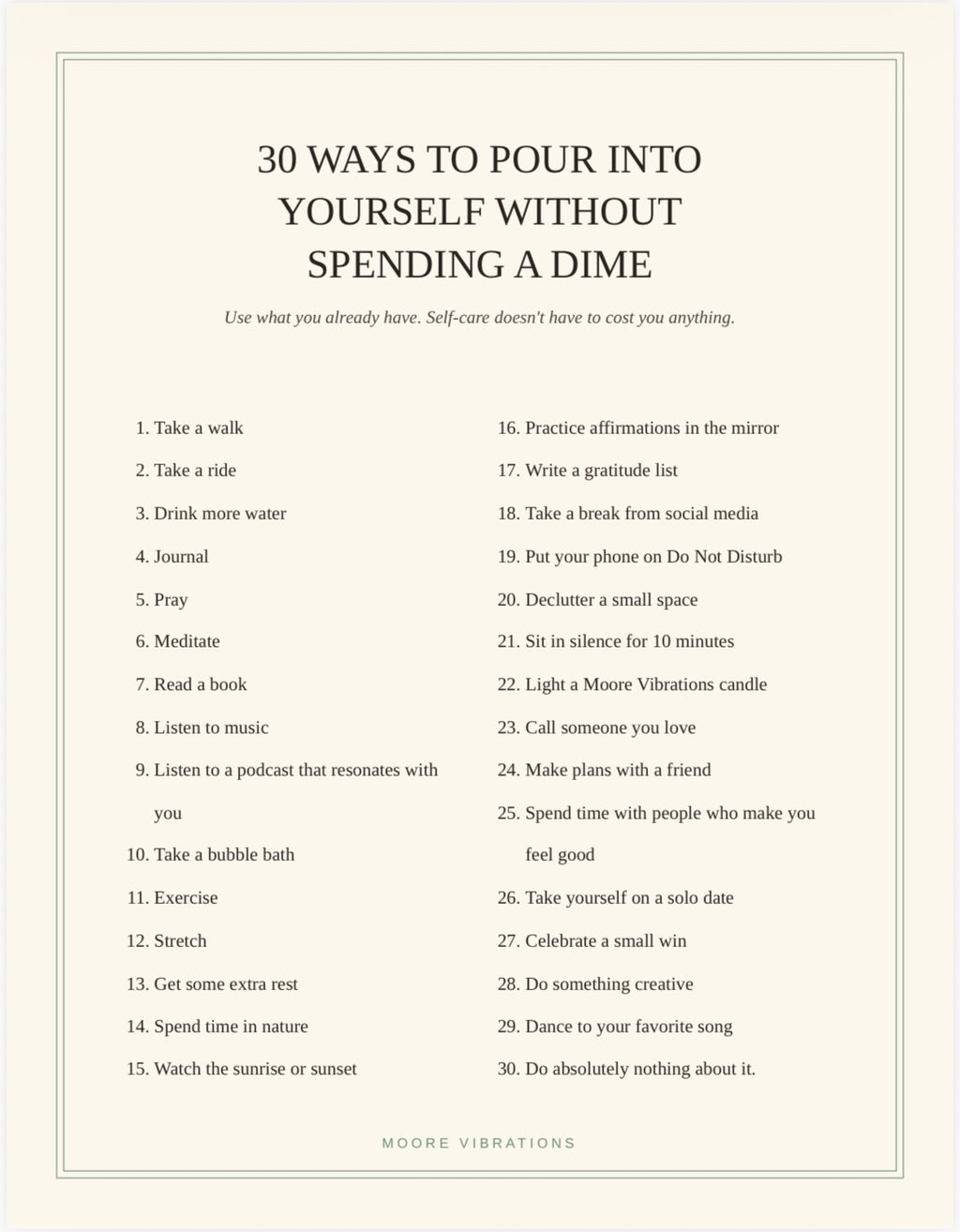 Pour Into You: The 7-Day Self-Care Reset | Printable Workbook