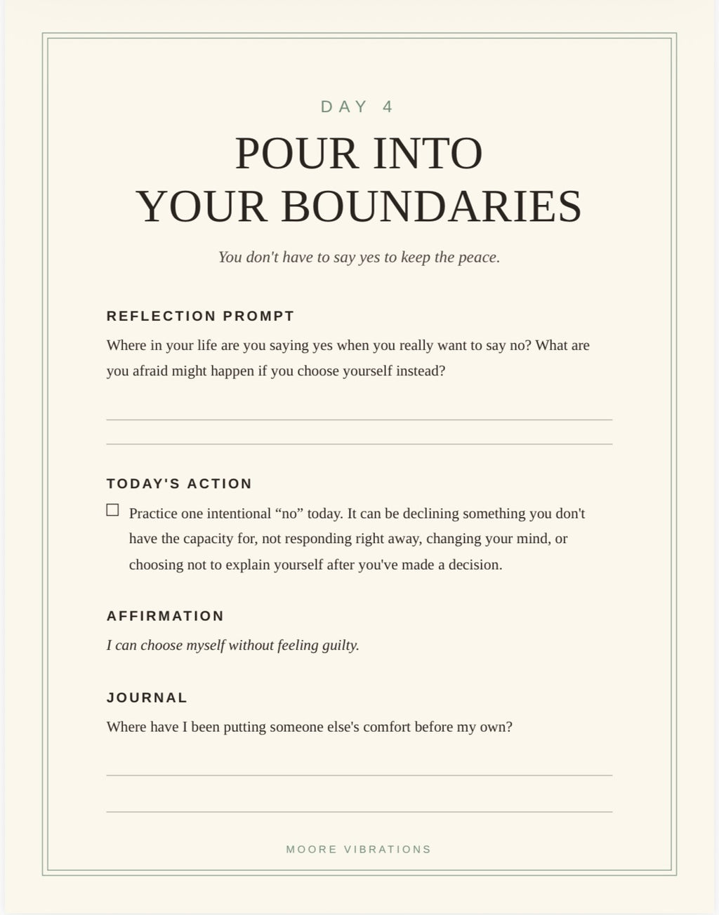Pour Into You: The 7-Day Self-Care Reset | Printable Workbook