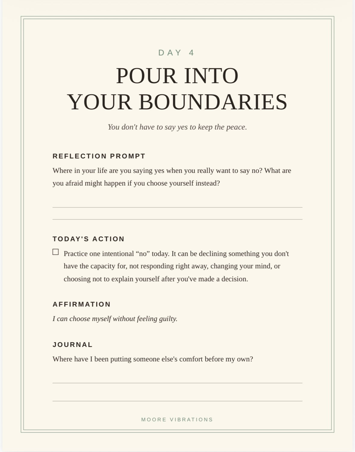 Pour Into You: The 7-Day Self-Care Reset | Printable Workbook